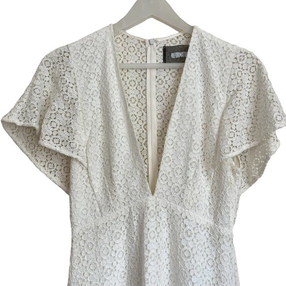Reformation White Lace Maxi Dress Size 2 - Picture 3 of 13